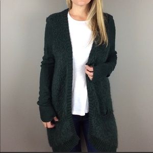 Anthropologie sleeping on Snow Green Open Front Green High and Low Cardi…